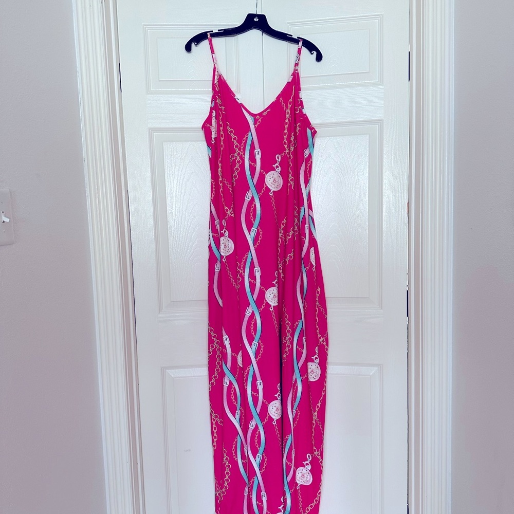 NWOT Plus size 2X Curvy Maxi pocket dress Party Vacay resort Dance Party